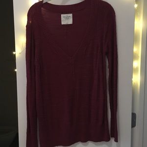 burgundy pink abercrombie v neck!